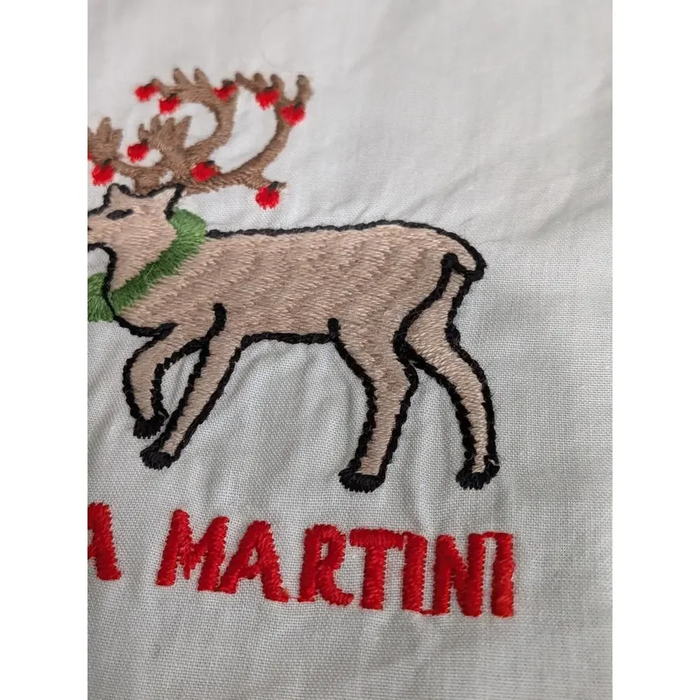 August Morgan Linen Cocktail Napkins Set Of 4 Animal Puns Hair of Dog Tipsy